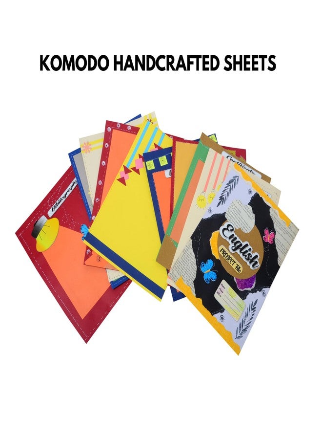KOMODO CRAFT Paper Komodo Handcrafted Sheets/English/Pack of 10 / A4 Size/Ideal for School Projects / Watercolor/180 GSM - Image 2